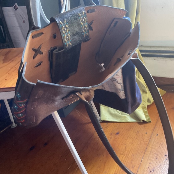 ONE OF A KIND! Calleen Codrero Custom made leather shoulder bag - Picture 6 of 16